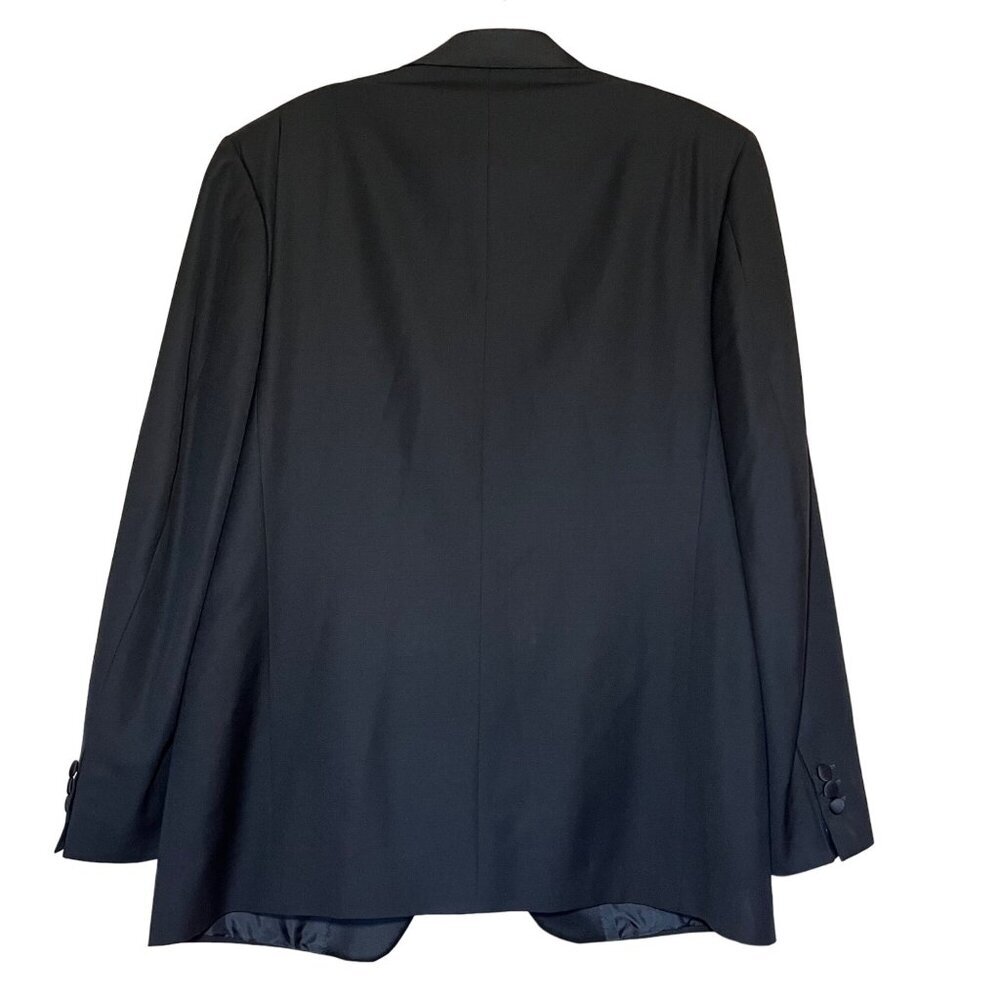 Lubiam 1911 Mens Black Satin Shawl Lapel Wool Tuxedo Jacket Sz 52L - Picture 2 of 12